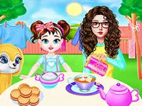 image bg Mom And Taylor Washing Clothes
